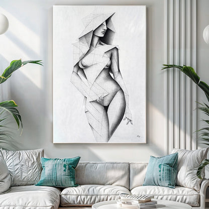 Canvas Print Tangible Point by Tailored Canvases, geometric female form on crafting canvas on Tampa Home & Garden Store
