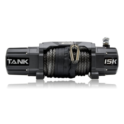 Carbon Tank 20000lb 24V winch with braided rope and silver hook by Carbon Offroad USA on Tampa Home & Garden Store