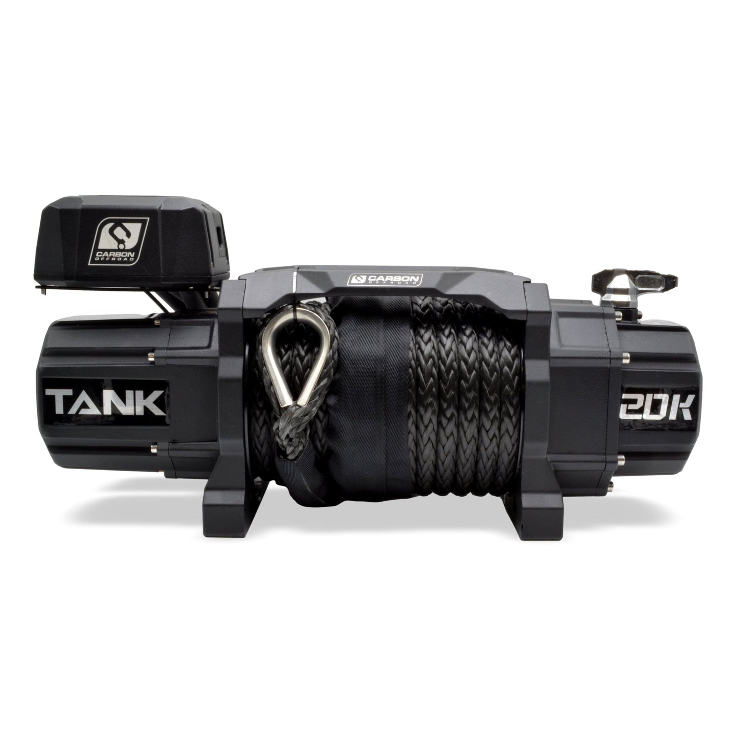 Carbon Tank 20000lb winch with black housing and synthetic rope by Carbon Offroad USA on Tampa Home & Garden Store