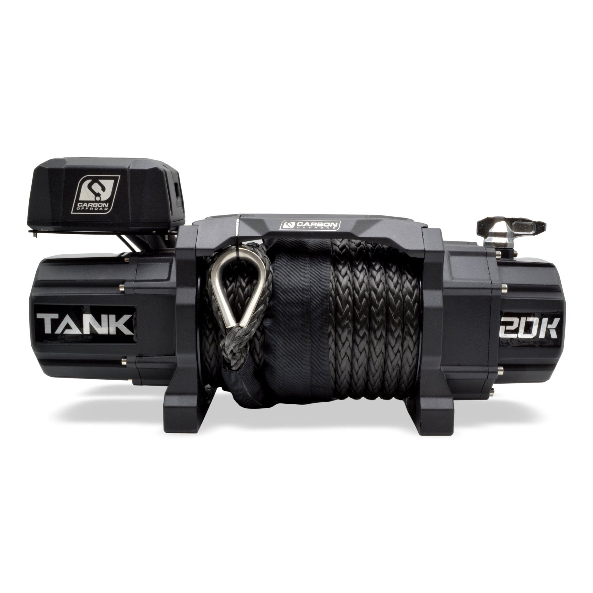 Carbon Tank 20000lb winch with black housing and synthetic rope by Carbon Offroad USA on Tampa Home & Garden Store