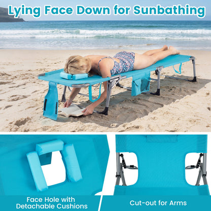 Tanning Chair with Face Arm Holes Folding Chair