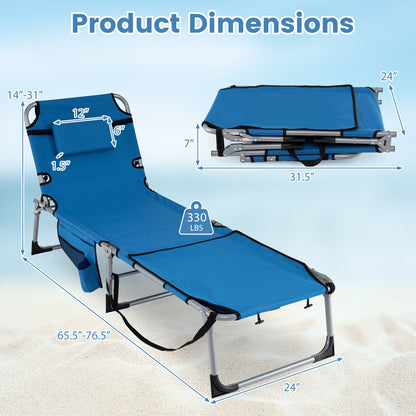 Tanning Chair with Face Arm Holes Portable Sunbathing Chair