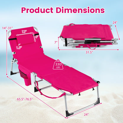 Tanning Chair with Face Arm Holes Portable Sunbathing Chair
