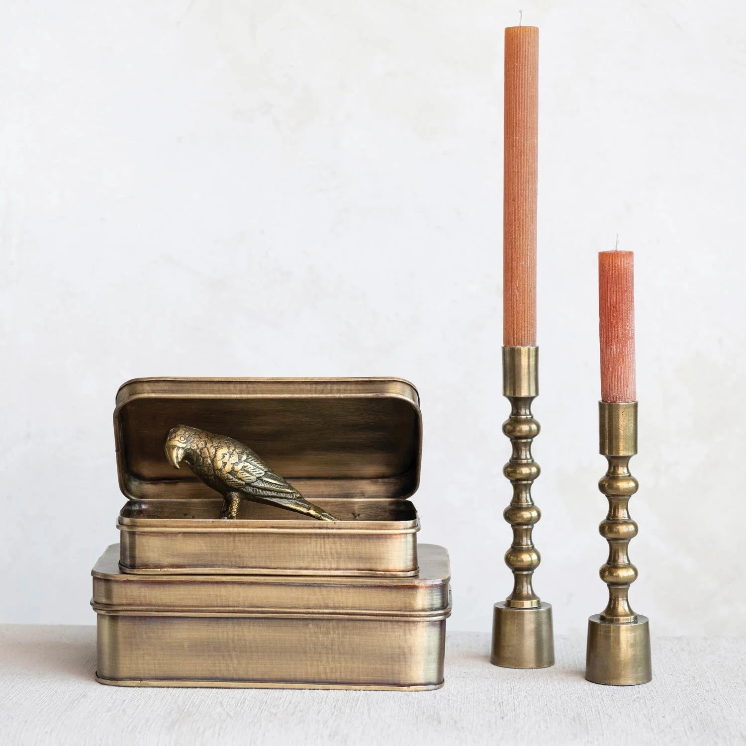 Taper Candle Holders, Antique Gold Finish, Set of 2 - Tampa Home & Garden Store