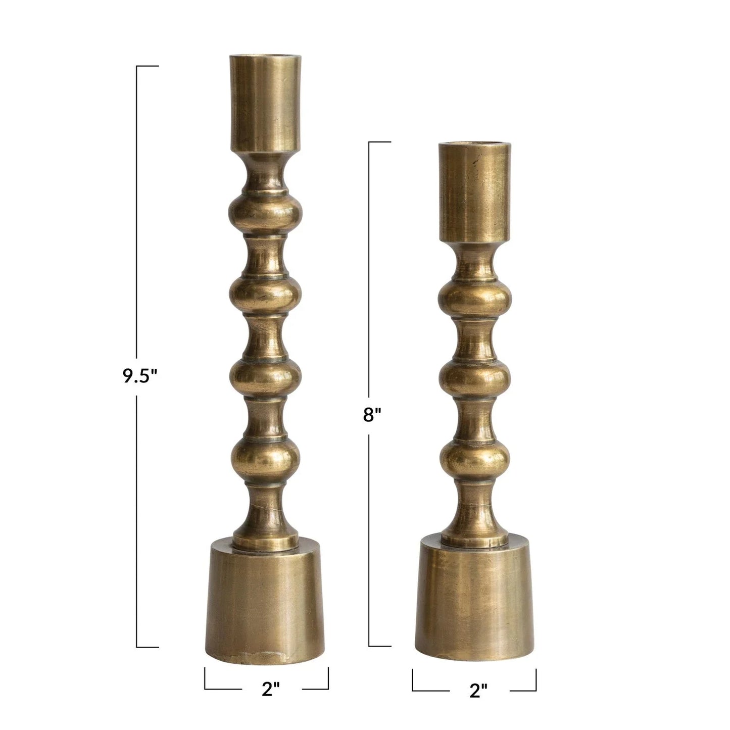 Taper Candle Holders, Antique Gold Finish, Set of 2 - Tampa Home & Garden Store