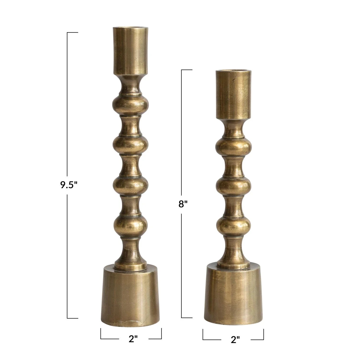 Taper Candle Holders, Antique Gold Finish, Set of 2 - Tampa Home & Garden Store
