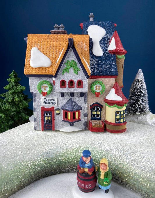 Tassy's Mittens and Hassel's Woolies by Department 56. Illuminated Christmas Village House. North Pole Series. - Tampa Home & Garden Store