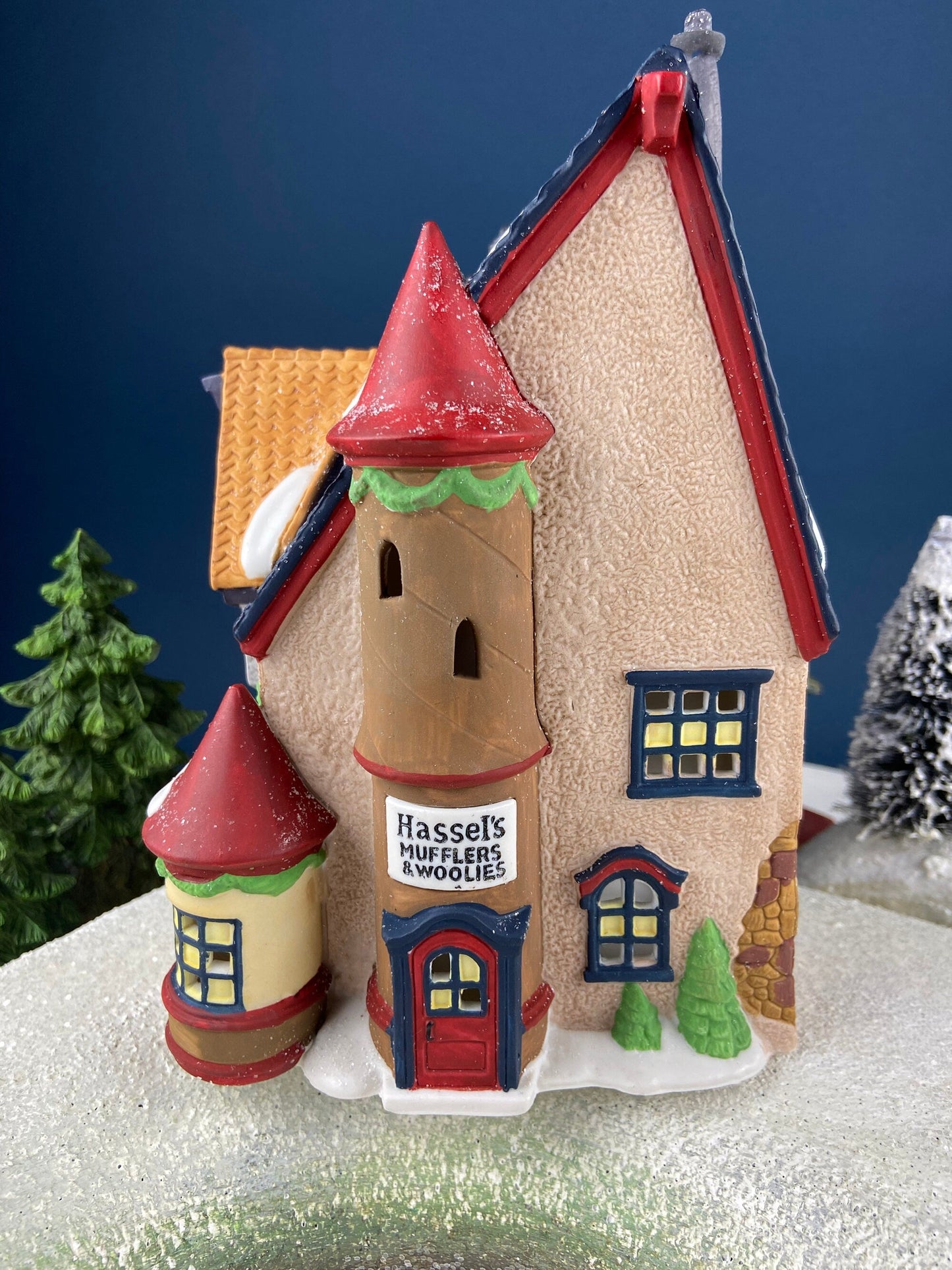 Tassy's Mittens and Hassel's Woolies by Department 56. Illuminated Christmas Village House. North Pole Series. - Tampa Home & Garden Store