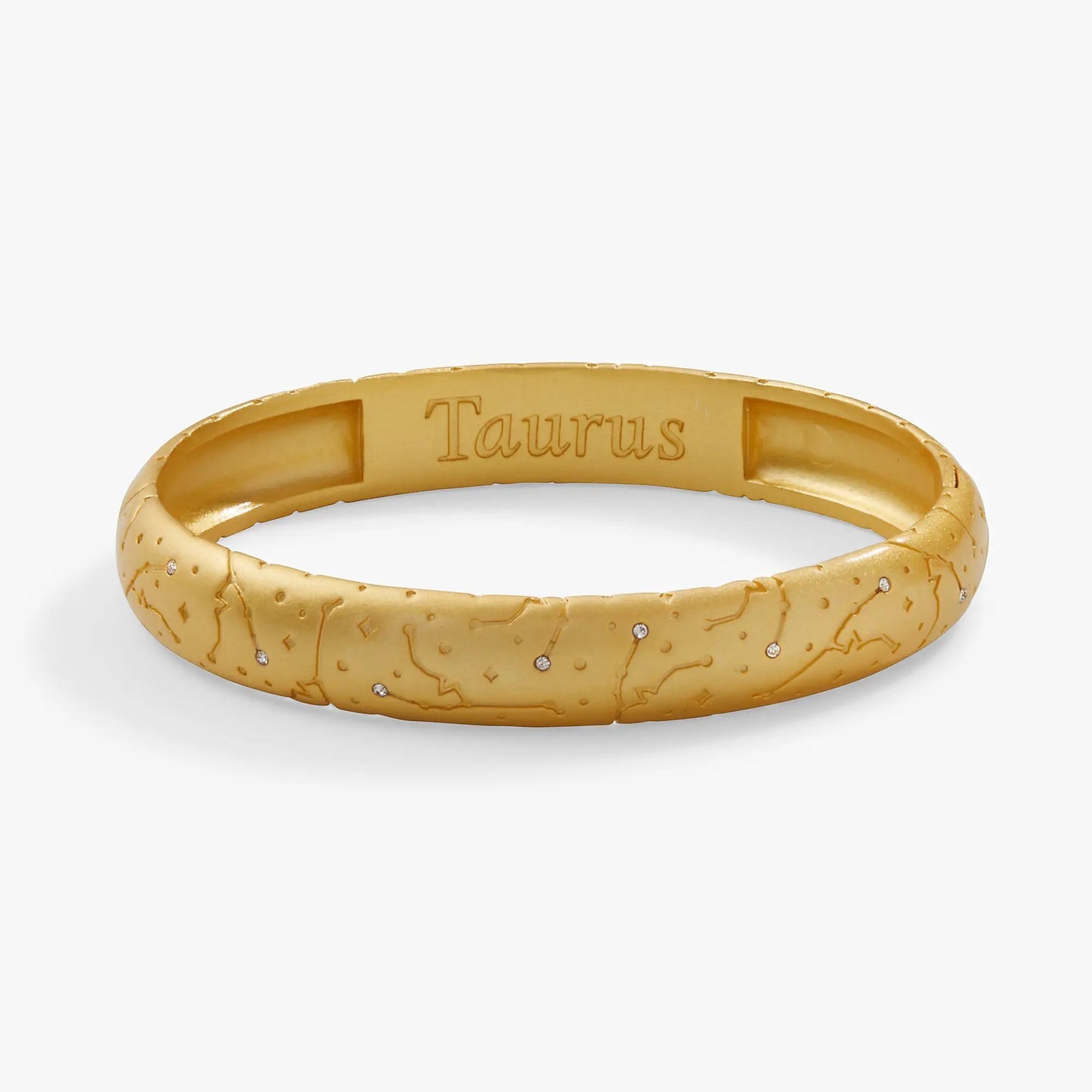 Taurus Zodiac Hinge Bangle With Crystals