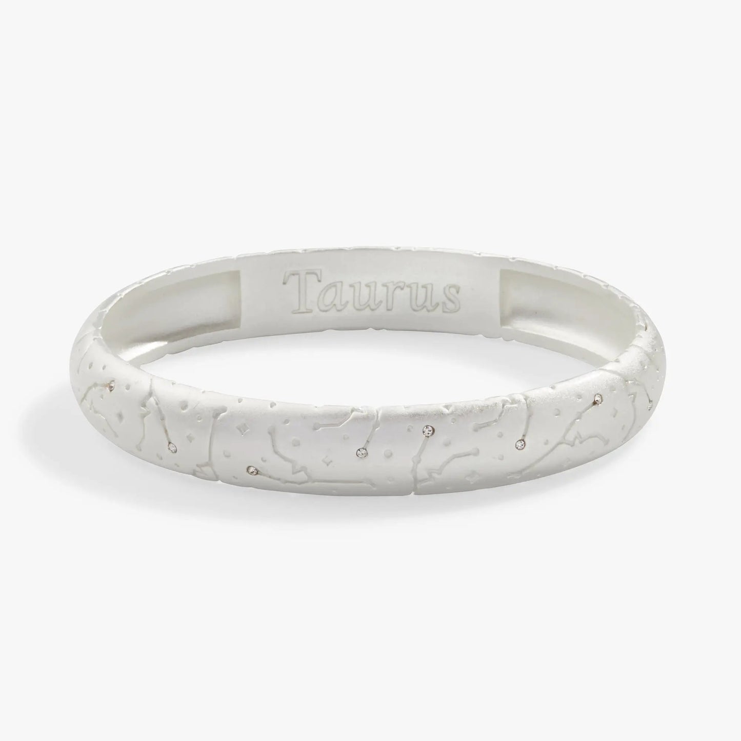 Taurus Zodiac Hinge Bangle With Crystals