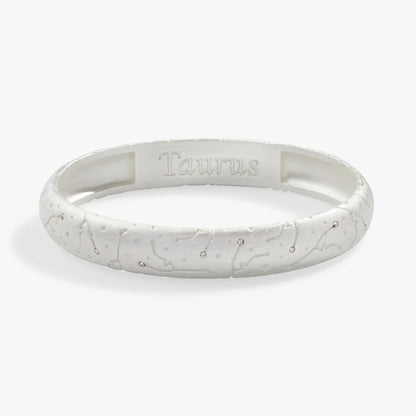 Taurus Zodiac Hinge Bangle With Crystals