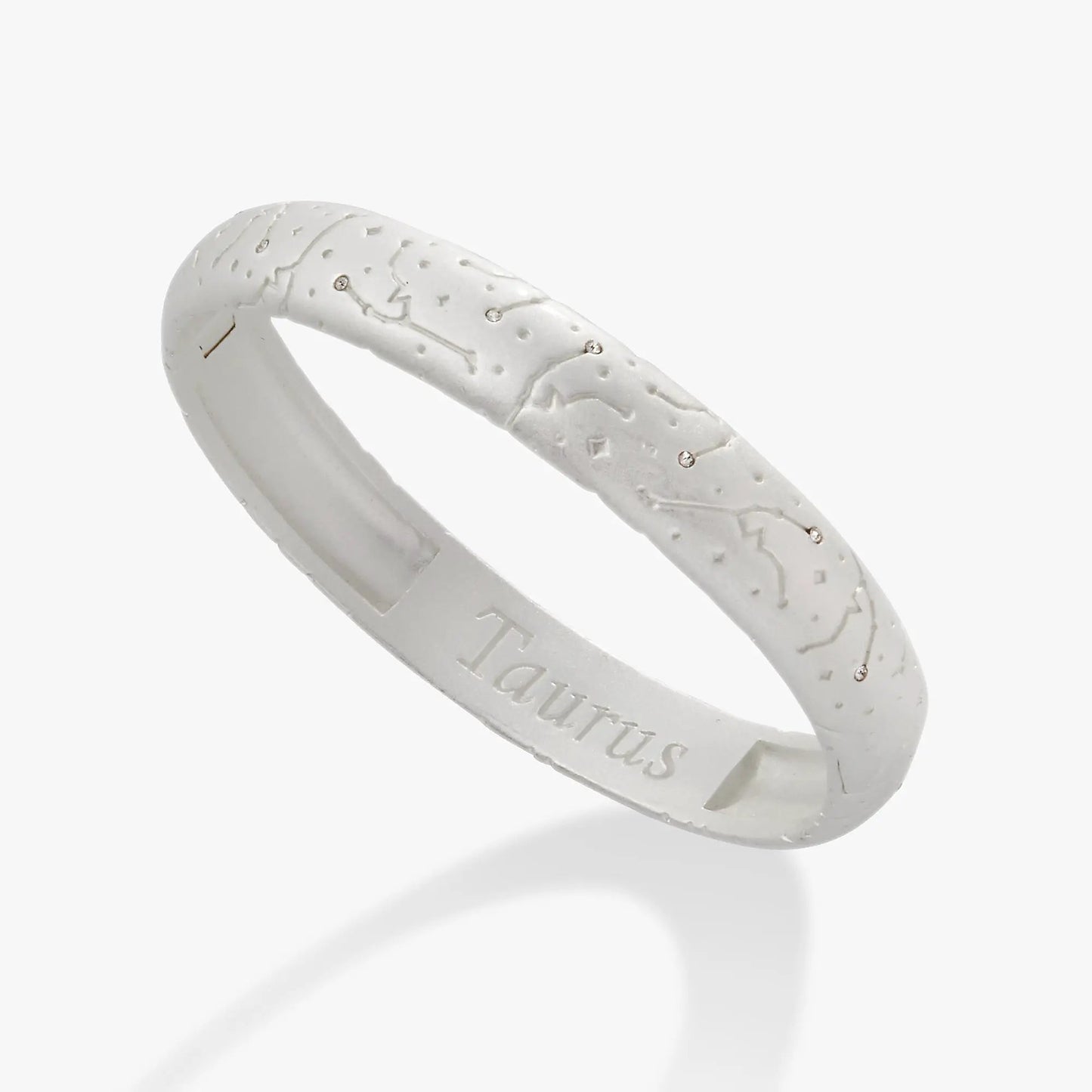 Taurus Zodiac Hinge Bangle With Crystals
