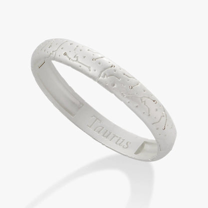 Taurus Zodiac Hinge Bangle With Crystals