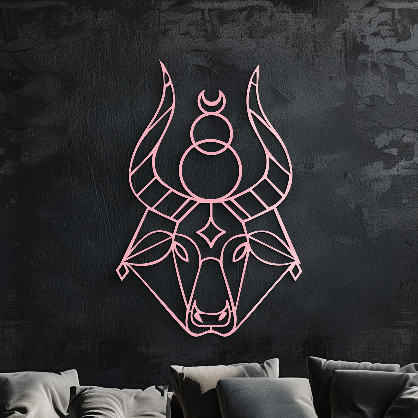 Taurus Zodiac Metal Wall Art – Geometric Bull Head Astrology Home Decor - KAFGP142 - Tampa Home & Garden Store