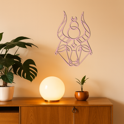 Taurus Zodiac Metal Wall Art – Geometric Bull Head Astrology Home Decor - KAFGP142 - Tampa Home & Garden Store