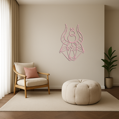 Taurus Zodiac Metal Wall Art – Geometric Bull Head Astrology Home Decor - KAFGP142 - Tampa Home & Garden Store