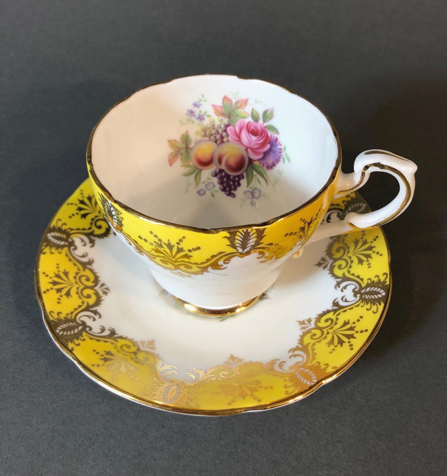 Tea Cup and Saucer by Paragon Made in England in Yellow, Gold, Pink. - Tampa Home & Garden Store