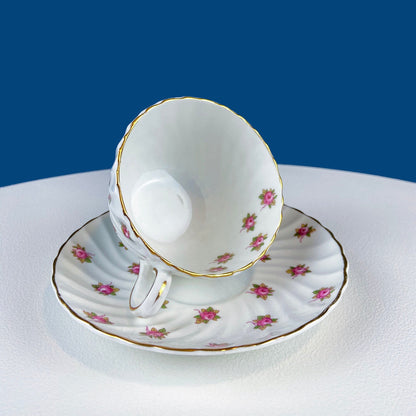 Tea or Coffee Cup and Saucer with Small Pink Roses. Aynsley Fine China. Dining Room Decor. Tea Party. French Country. Gift for Her. - Tampa Home & Garden Store