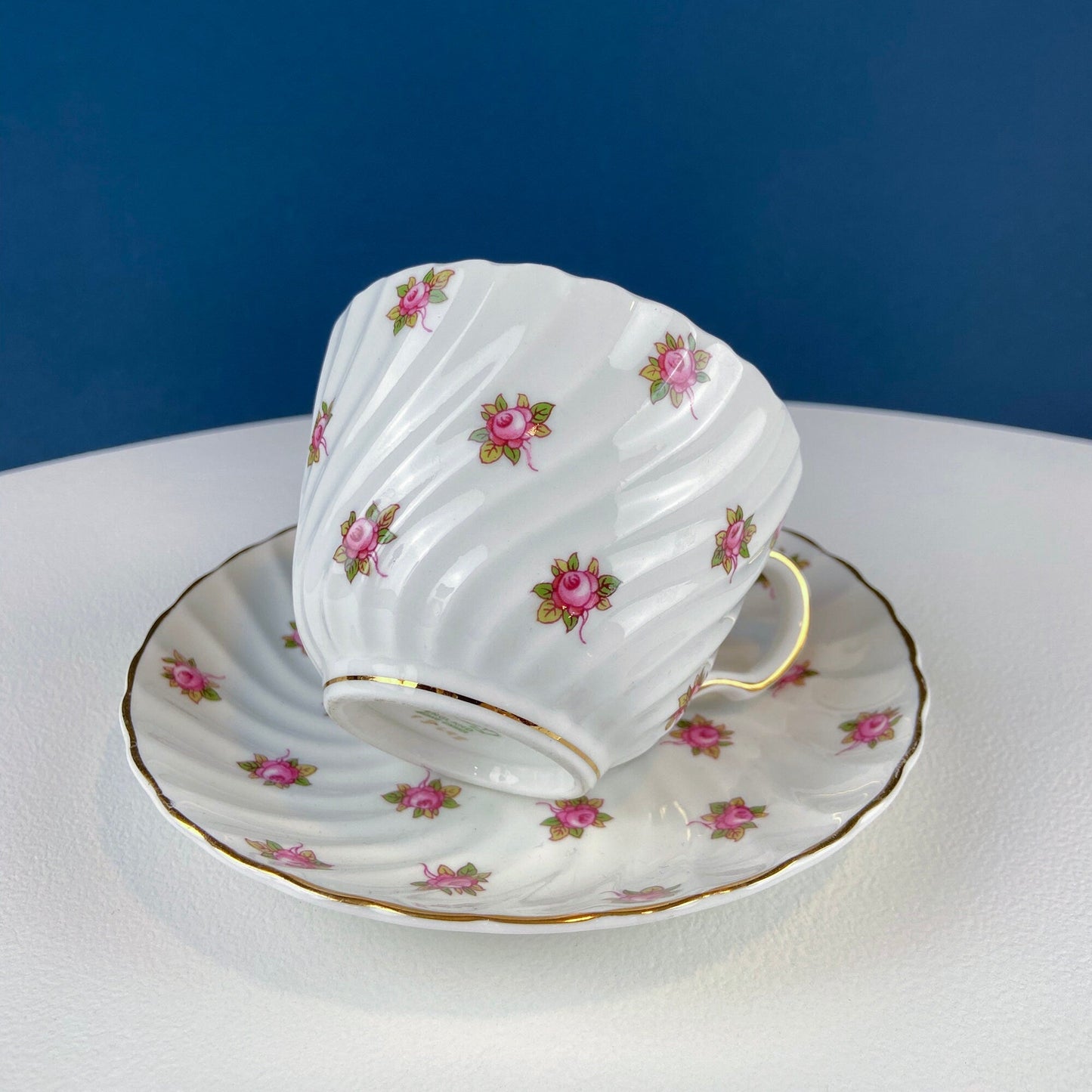 Tea or Coffee Cup and Saucer with Small Pink Roses. Aynsley Fine China. Dining Room Decor. Tea Party. French Country. Gift for Her. - Tampa Home & Garden Store