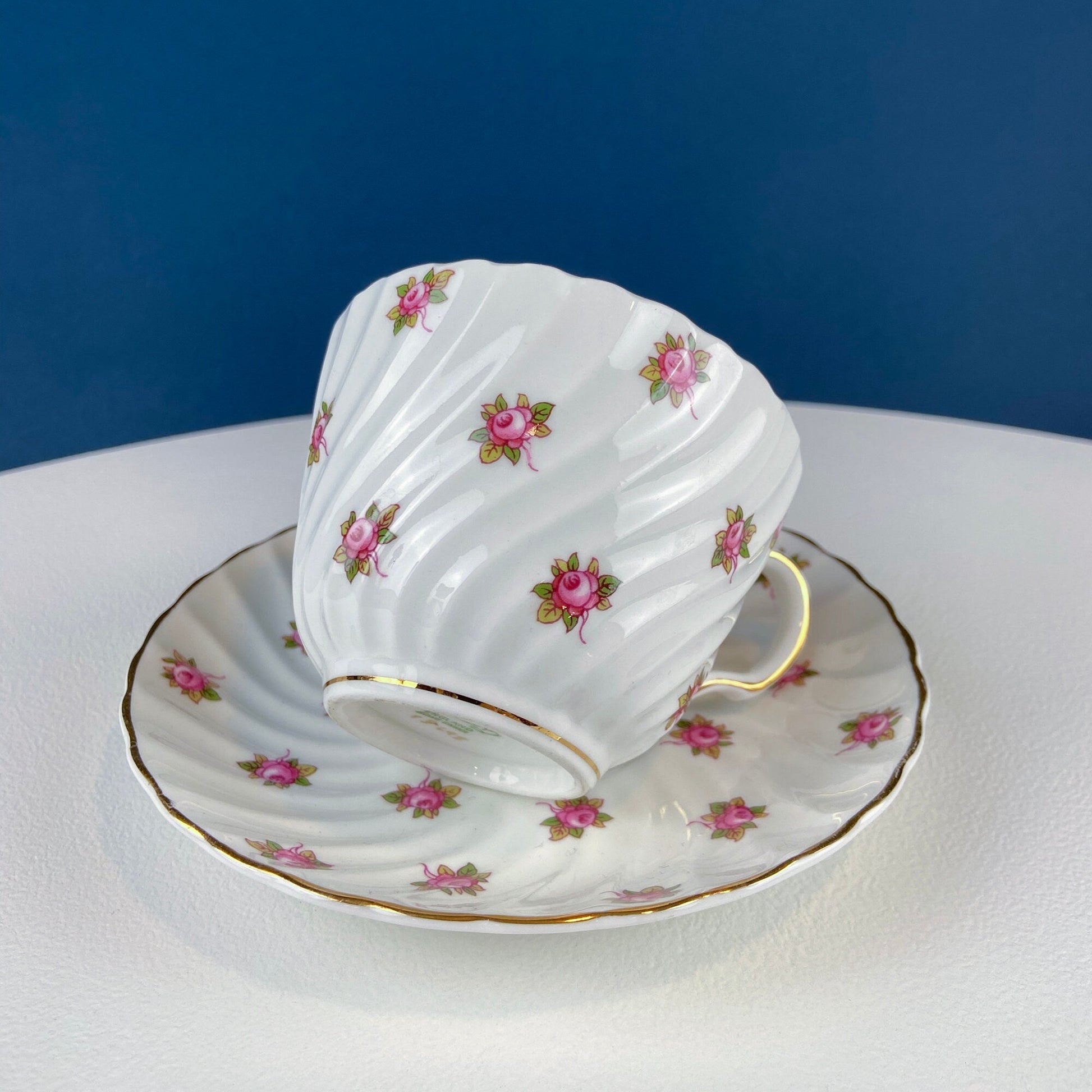 Tea or Coffee Cup and Saucer with Small Pink Roses. Aynsley Fine China. Dining Room Decor. Tea Party. French Country. Gift for Her. - Tampa Home & Garden Store