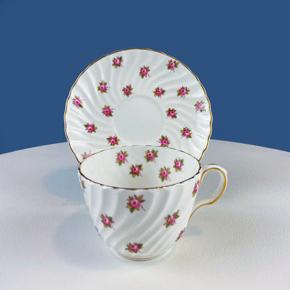 Tea or Coffee Cup and Saucer with Small Pink Roses. Aynsley Fine China. Dining Room Decor. Tea Party. French Country. Gift for Her. - Tampa Home & Garden Store