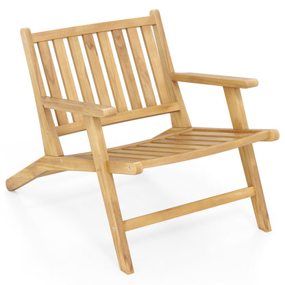 Sillón reclinable de teca para exteriores con cómodo respaldo y reposabrazos