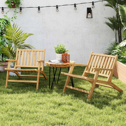 Sillón reclinable de teca para exteriores con cómodo respaldo y reposabrazos