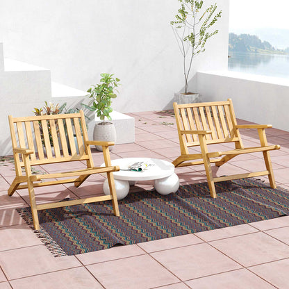 Sillón reclinable de teca para exteriores con cómodo respaldo y reposabrazos