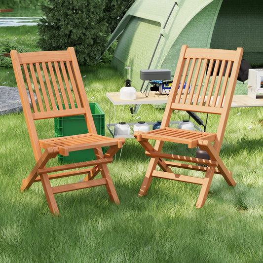 Indonesia Teak Wood Patio Folding Dining Chair with Slatted Seat - Tampa Home & Garden Store
