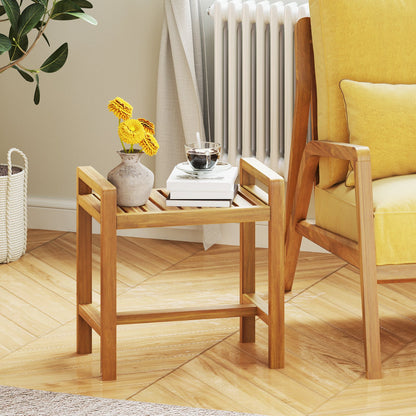 Teak Wood Shower Bench for Inside Shower Shaving Legs