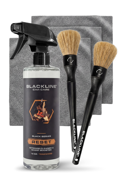 BLACKLINE RESET interior cleaner & scent booster kit—1 bottle, 2 brushes, 3 towels Teakwood on Tampa Home & Garden Store