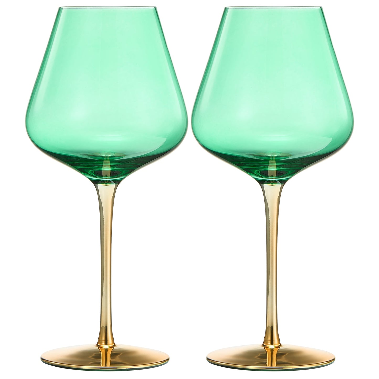 Deco Stemmed Wine Glasses Set of Two Clear