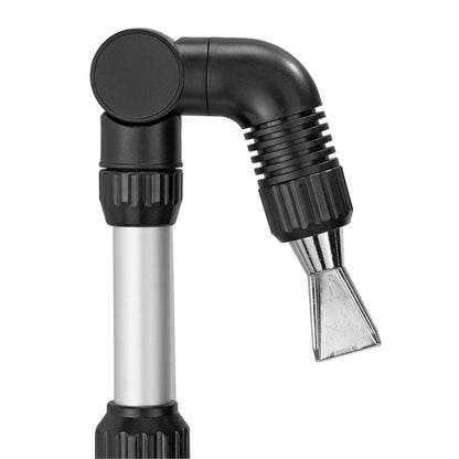 Telescoping Gutter Cleaning Wand with 180 Nozzle, black elbow joint and metal shaft on Tampa Home & Garden Store