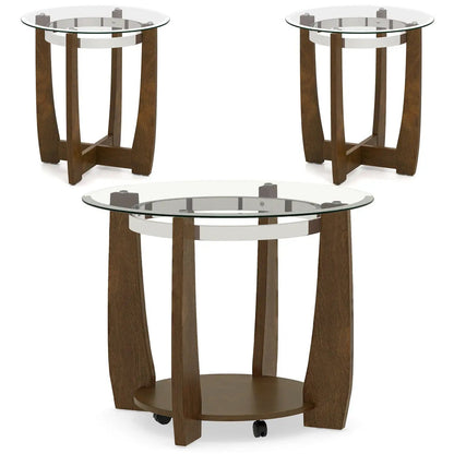 Tempered Glass Coffee Table Set for Living Room 3