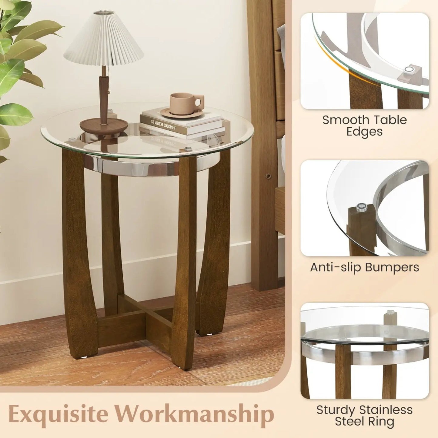 Tempered Glass Coffee Table Set for Living Room 3