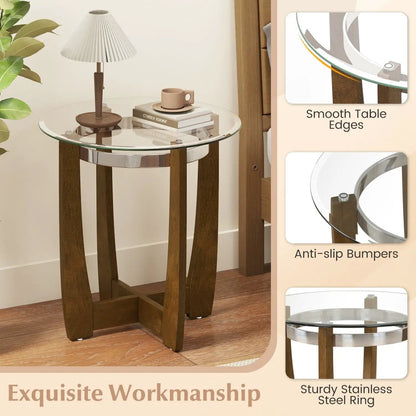 Tempered Glass Coffee Table Set for Living Room 3