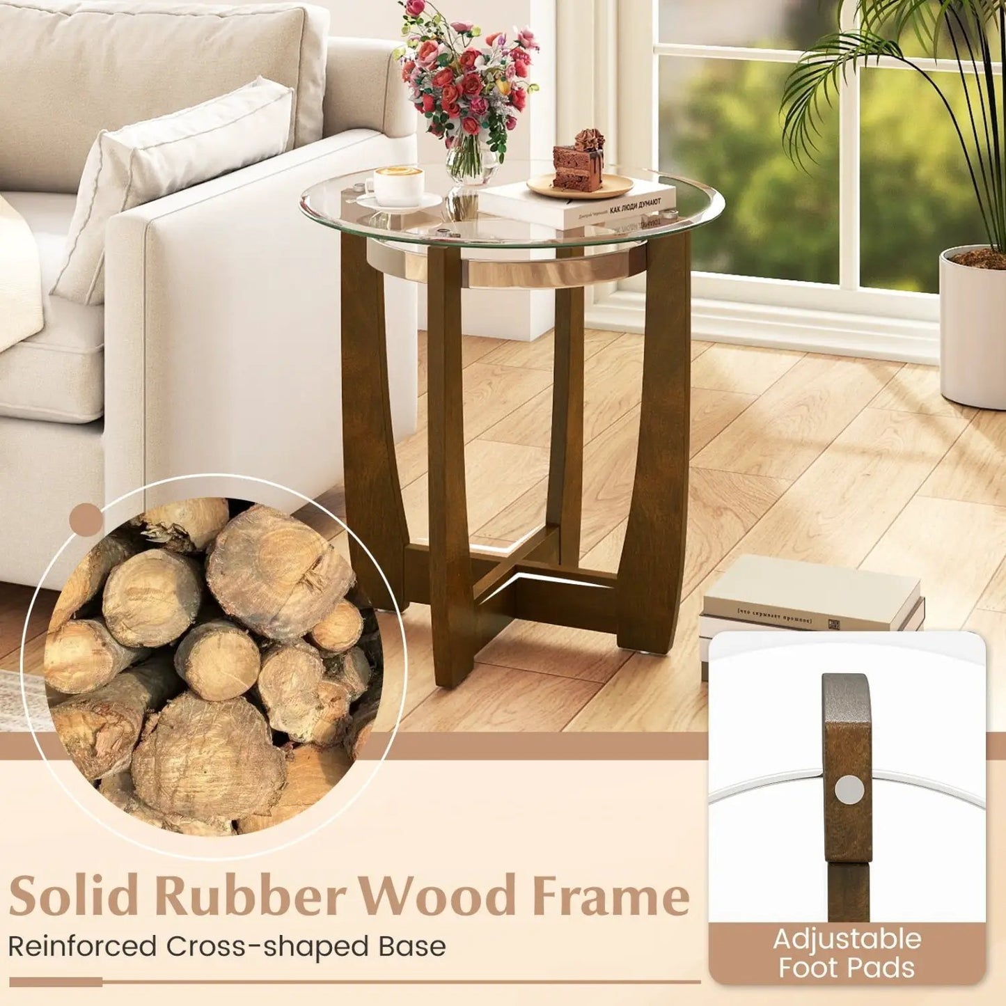 Tempered Glass Coffee Table Set for Living Room 3
