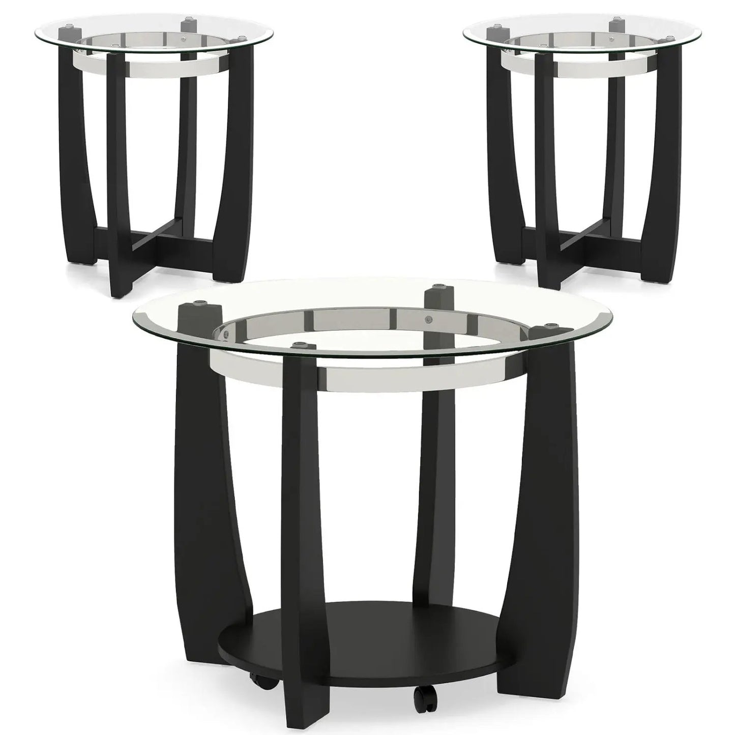 Tempered Glass Coffee Table Set for Living Room 3