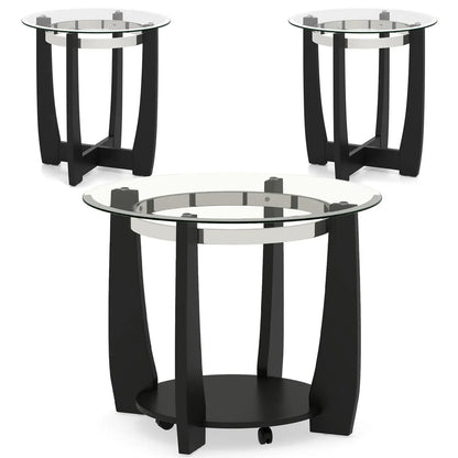 Tempered Glass Coffee Table Set for Living Room 3