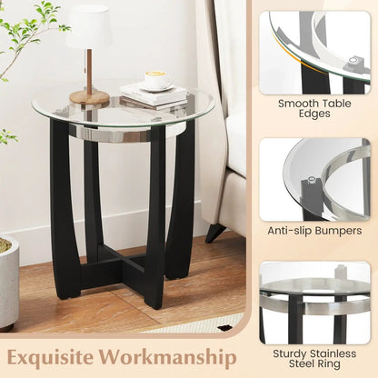 Tempered Glass Coffee Table Set for Living Room 3