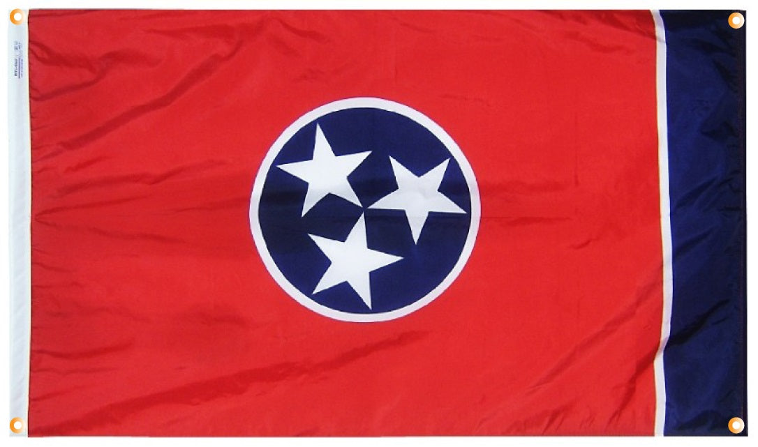 Tennessee Flag with Grommets Along the Edges for Wall Hanging - Tampa Home & Garden Store