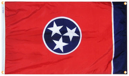 Tennessee Flag with Grommets Along the Edges for Wall Hanging - Tampa Home & Garden Store