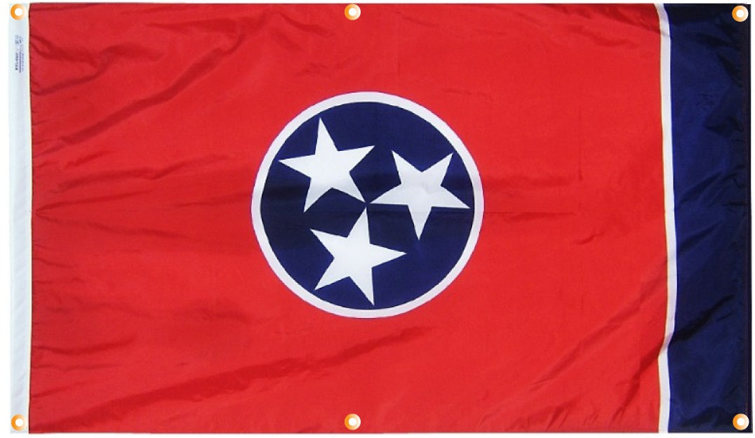 Tennessee Flag with Grommets Along the Edges for Wall Hanging - Tampa Home & Garden Store