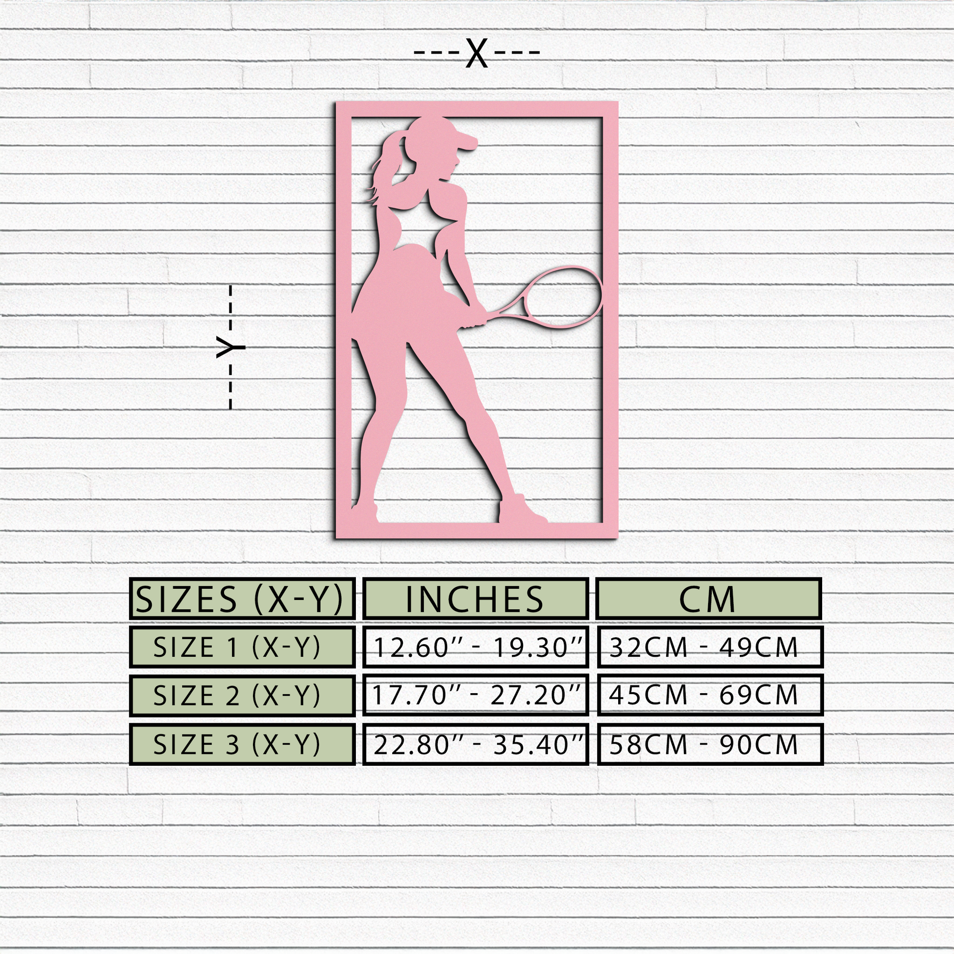 Tennis Player Silhouette Metal Wall Art – Pink Modern Sports Décor - KAFGP185 - Tampa Home & Garden Store