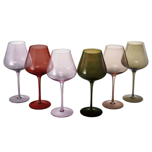 Stagioni Stemmed Wine Glasses and Fall Leaves