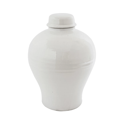 Terracotta Cachepot Jar in White Glaze, Tall - Tampa Home & Garden Store