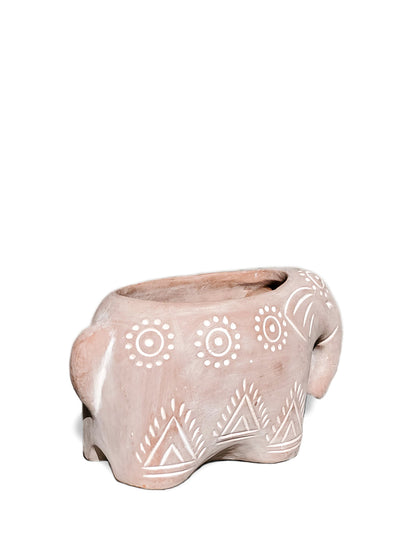 Terracotta Pot - Folk Elephant - Tampa Home & Garden Store