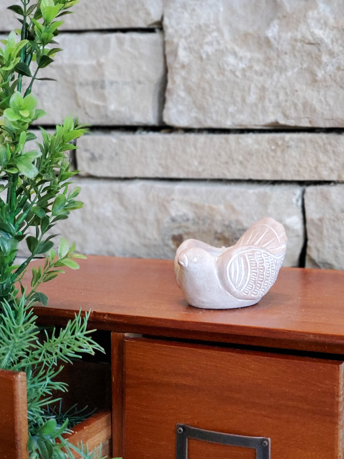 Terracotta Tea Light Candle Holder - Bird - Tampa Home & Garden Store