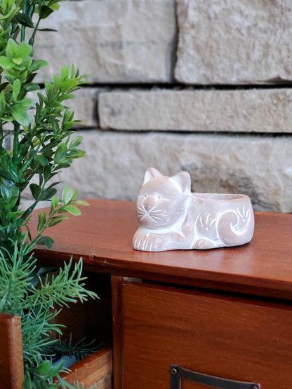 Terracotta Tea Light Candle Holder - Cat - Tampa Home & Garden Store