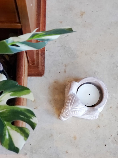 Terracotta Tea Light Candle Holder - Elephant - Tampa Home & Garden Store